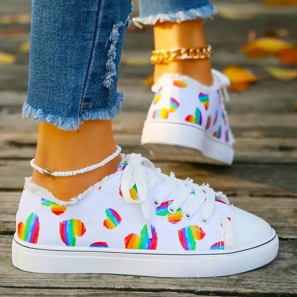 Rainbow Heart Canvas Shoes - Picture 4 of 7